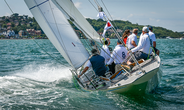 8 metre beating towards Cowes in 2021