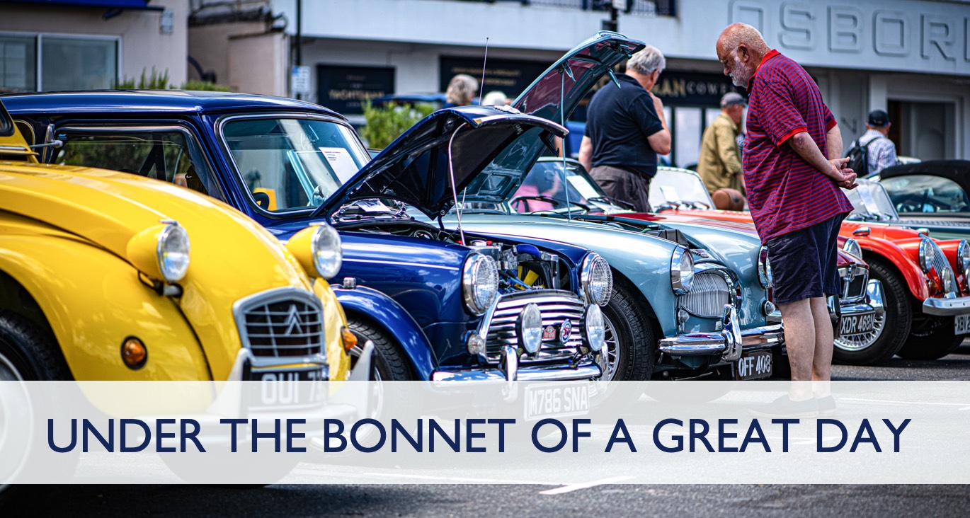 Cars on display at Cowes Classics Day