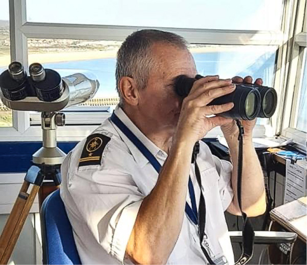 National Coastwatch Institution volunteer keeping watch